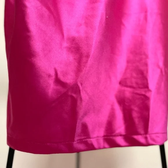 **Never Worn**Spaghetti Strap BARBIECORE Satin Midi Cocktail Dress-Rose | Small - Picture 9 of 11